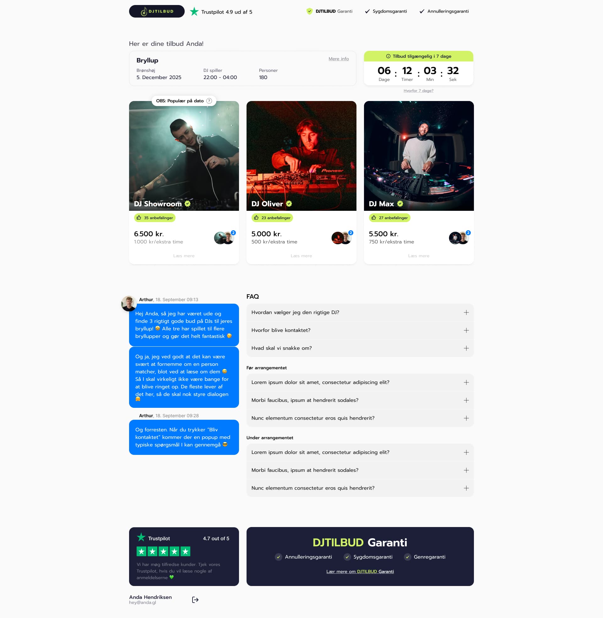 Billede af det nye app design